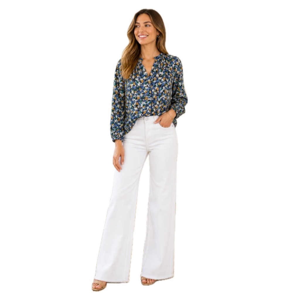 J. Jill, Floral Print Relaxed Fit Women's Blouse, Size M EUC - Picture 2 of 16